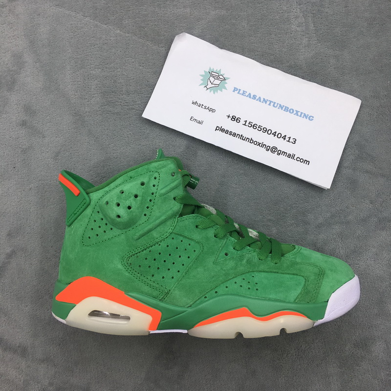 Authentic Air Jordan 6 GreenTeam Orange